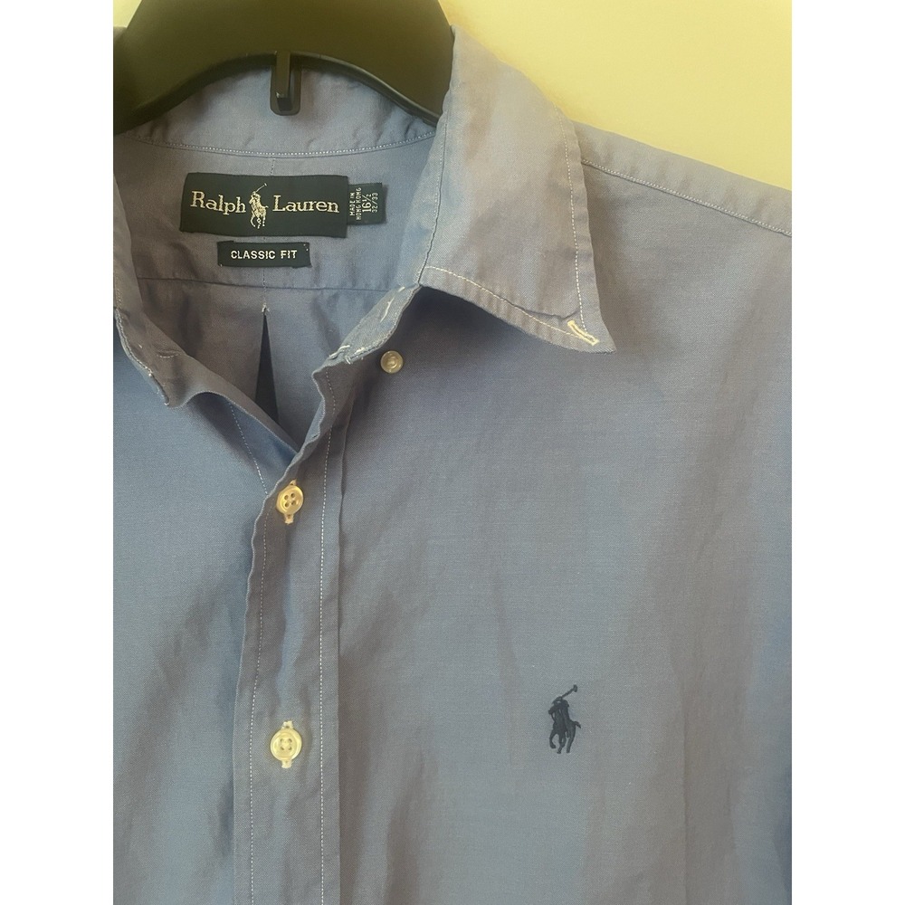 Ralph Lauren Denim Look Long Sleeve Button Down Classic Fit Mens 16 1/2 32/33 - Picture 1 of 5